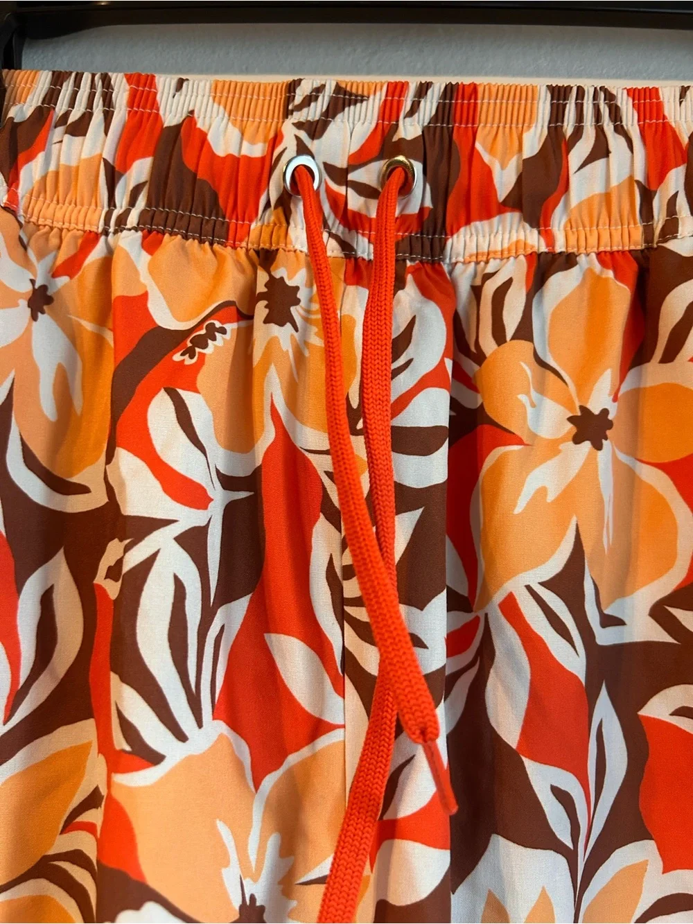 Roxy Orange Brown Floral Board Shorts Size Medium - Picture 2 of 12